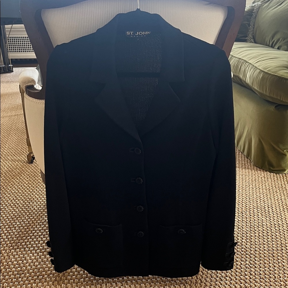 St. John Women's Black Tailored Knit Blazer